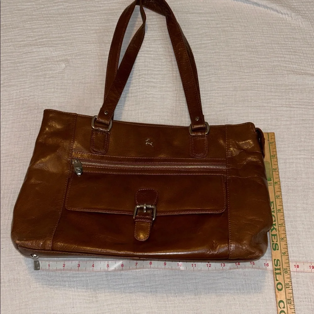 Ashwood Genuine Leather Shoulder Bag Tote Cognac Brown Handbag Purse - Picture 11 of 17